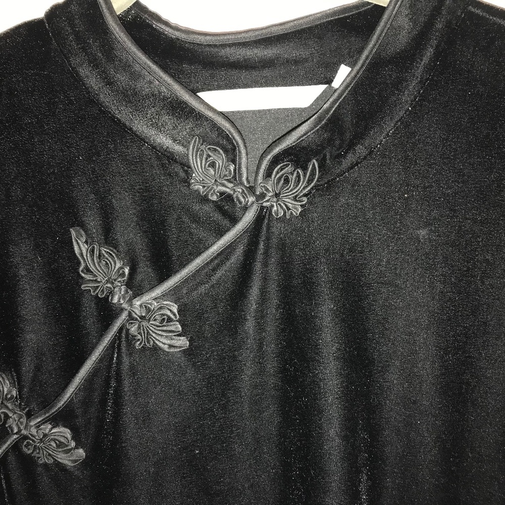Black Velvet Soft Surroundings Asian Inspired Longer Tunic - XL